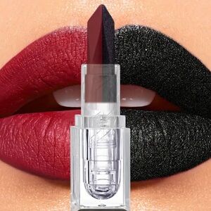 Vibrant Dual-Shade Lipstick - Crimson and Ebony